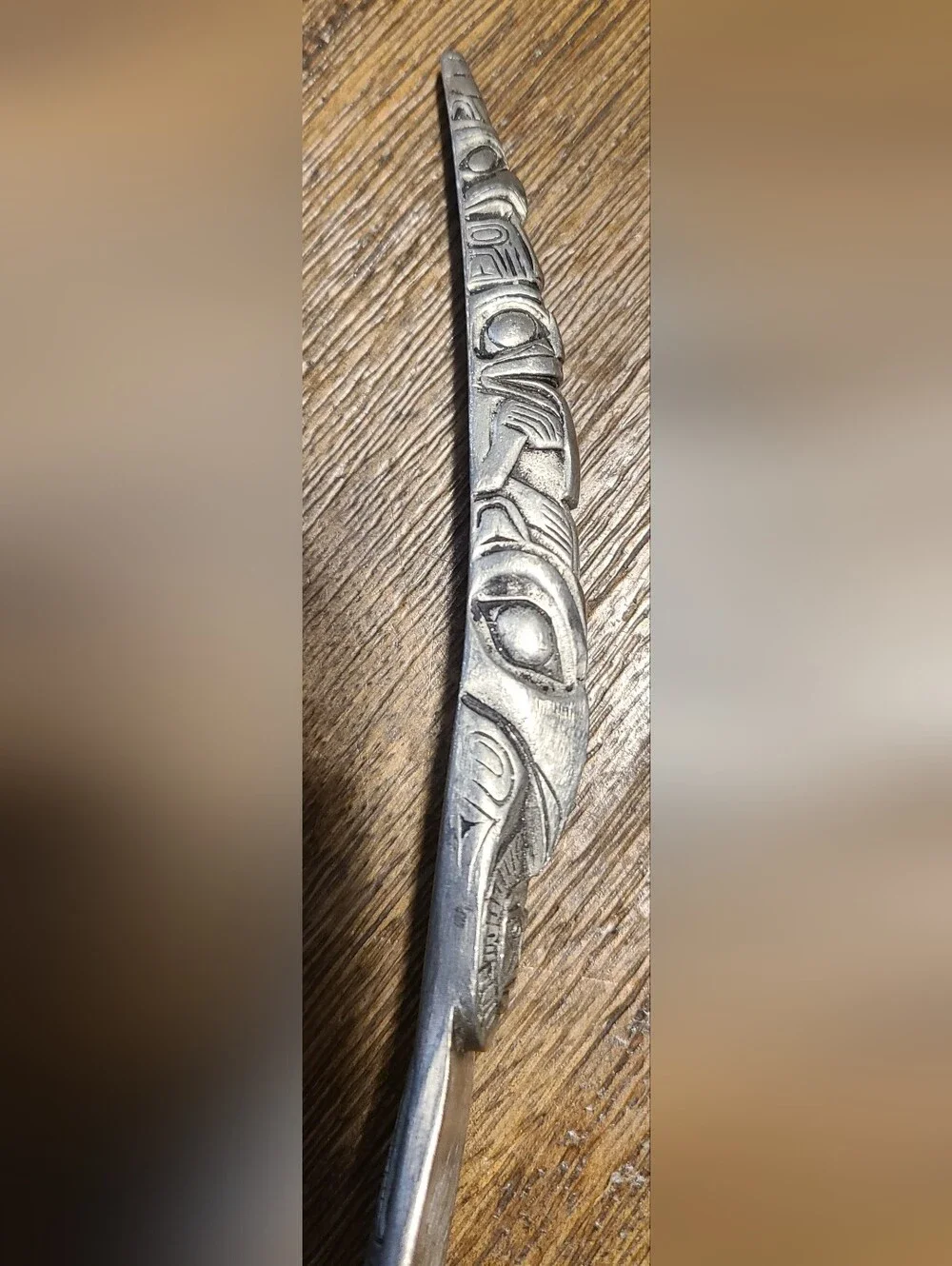 Vintage Boma Canada Pewter Totem Serving Fork